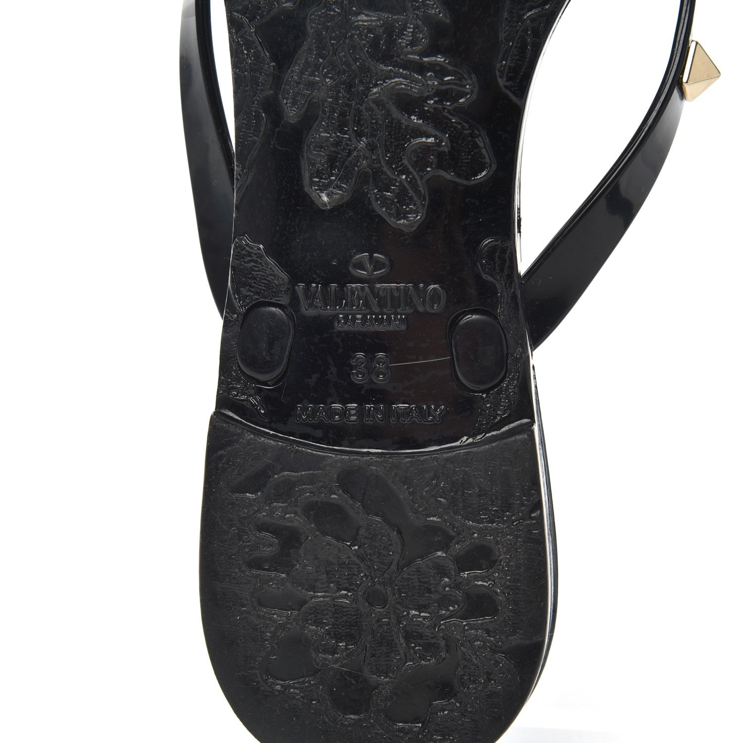 Valentino Garavani PVC Jelly Rockstud Bow Thong Sandals 38 Black 6 of 14