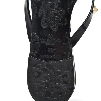 Valentino Garavani PVC Jelly Rockstud Bow Thong Sandals 38 Black 6 of 14