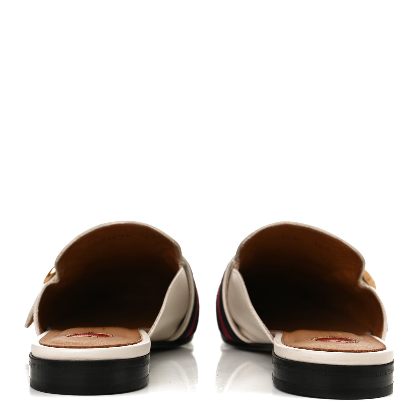 Calfskin Web Womens Peyton GG Slippers 36.5 Mystic White