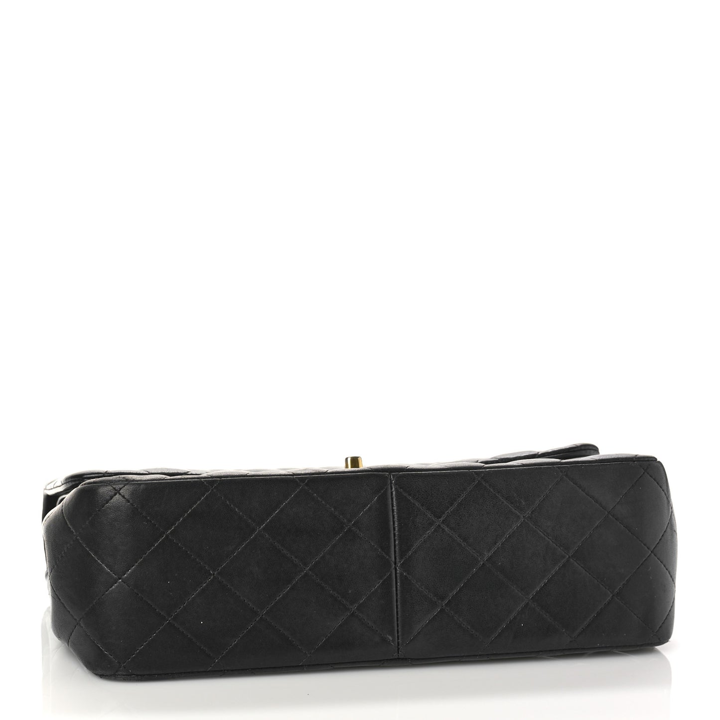 Lambskin Quilted Jumbo Double Flap Black