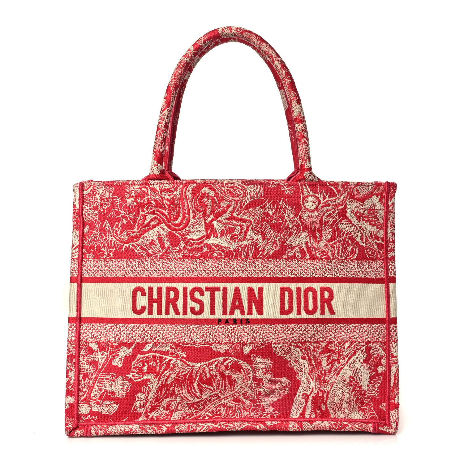 ディオールバック Christian Dior Canvas Embroidered Medium Toile De Jouy Reverse