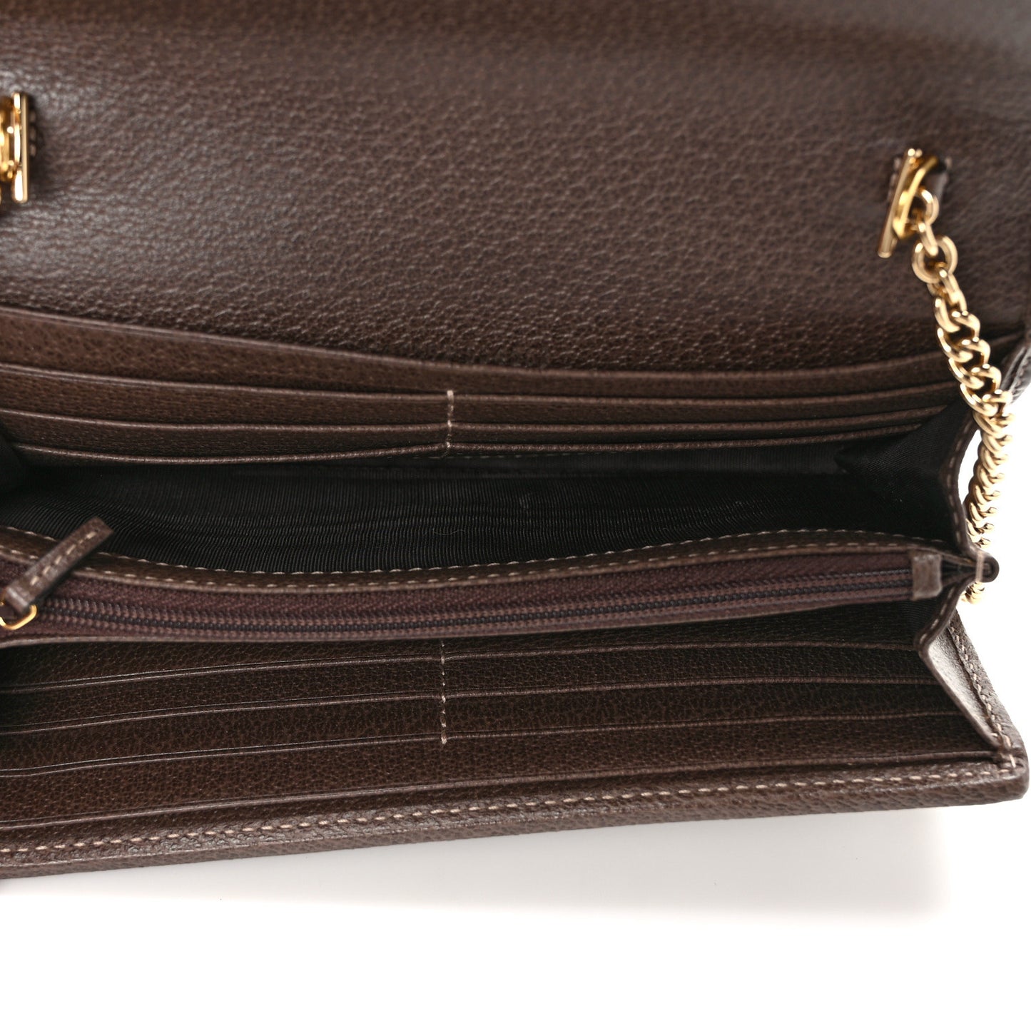 GG Supreme Monogram Web Ophidia Wallet On Chain Brown