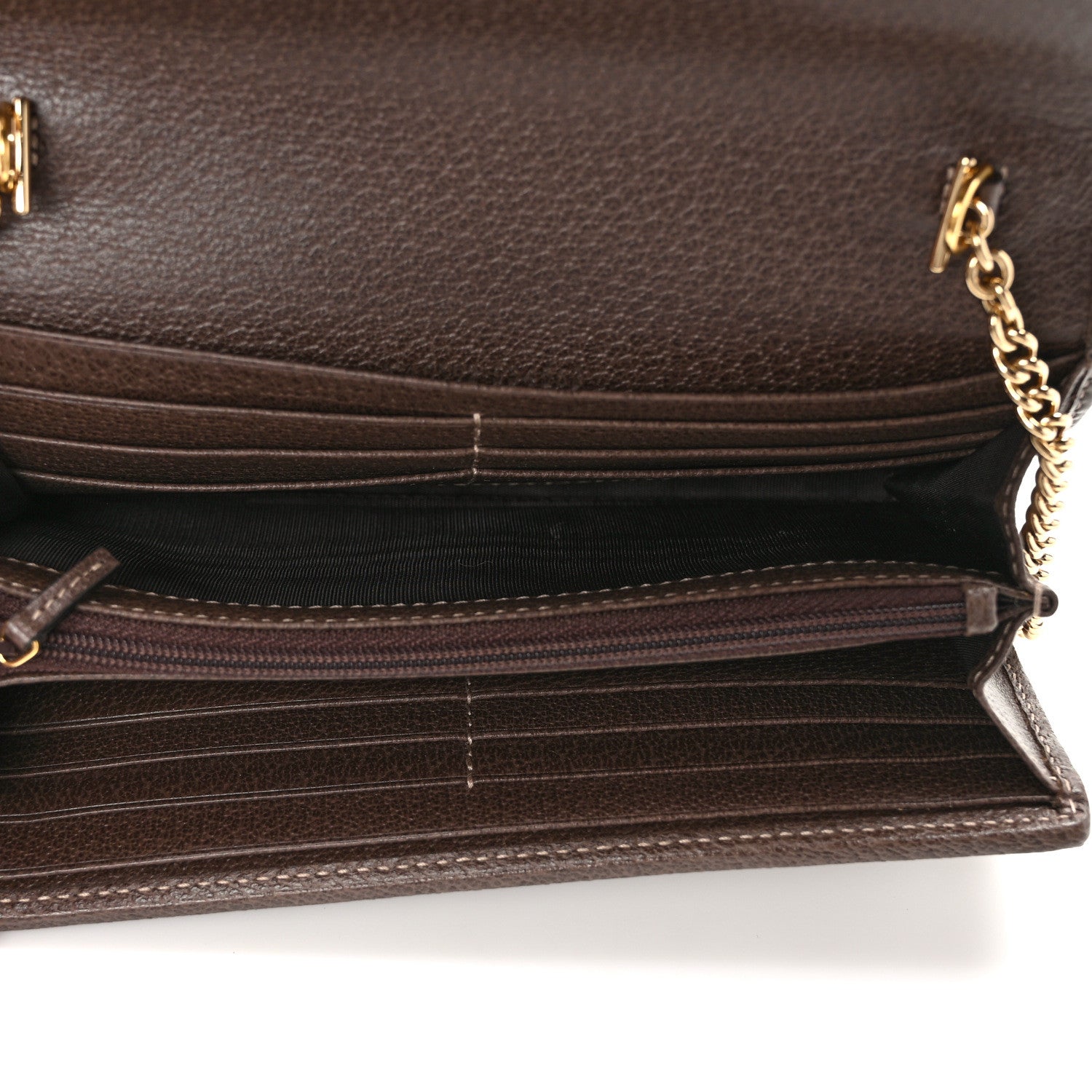 Gucci GG Supreme Monogram Web Ophidia Wallet On Chain Brown 5 of 10