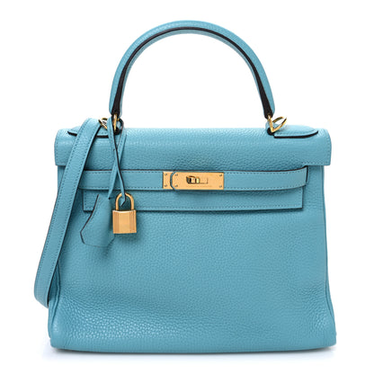 Hermes Togo Kelly Retourne 28 Bleu Atoll 1 of 21
