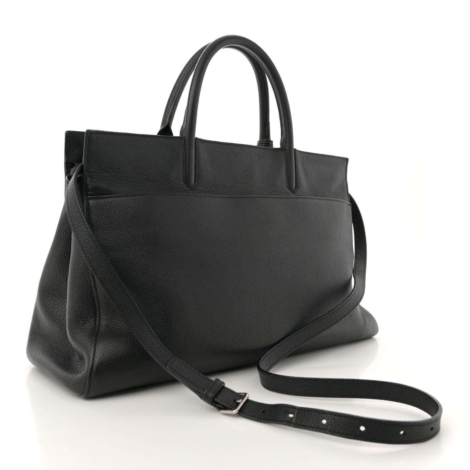 Saint Laurent Grained Calfskin Medium Cabas Rive Gauche Black 3 of 15