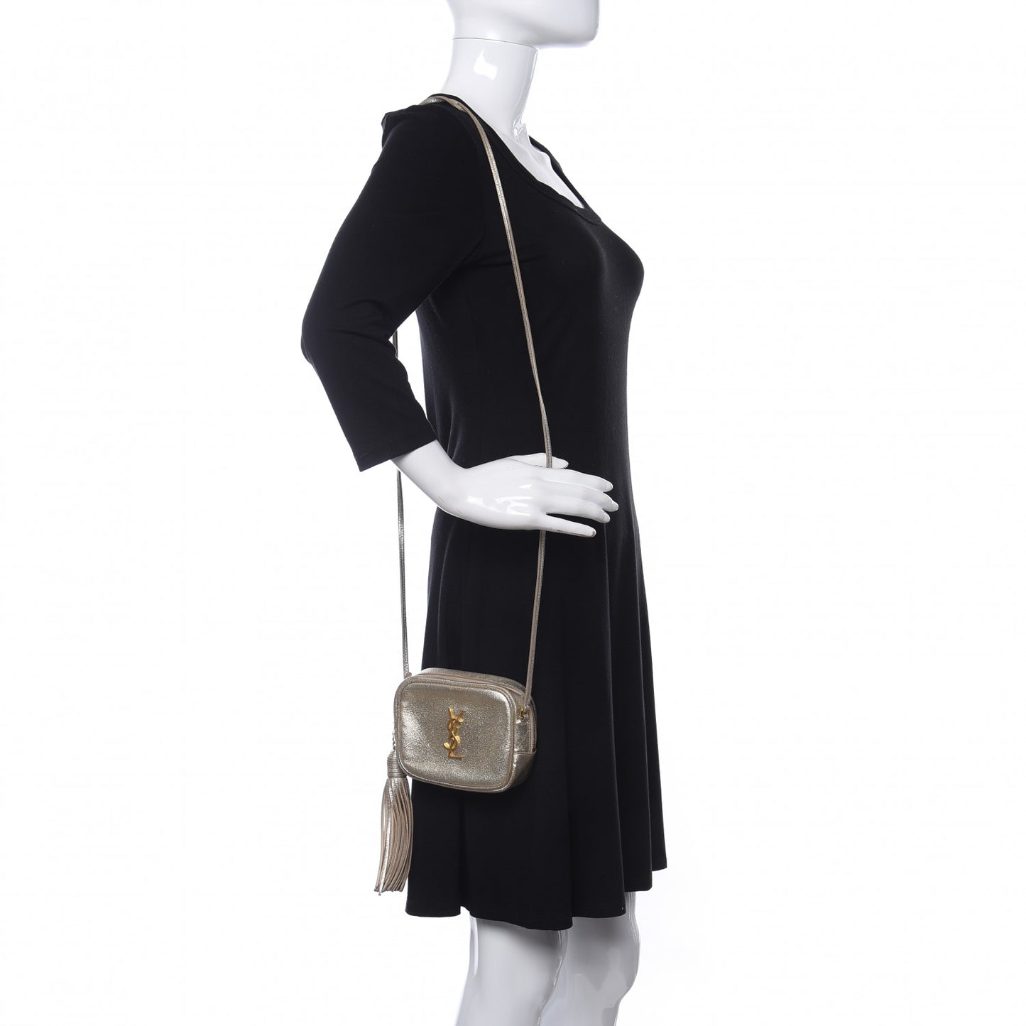 Metallic Calfskin Monogram Blogger Bag Gold