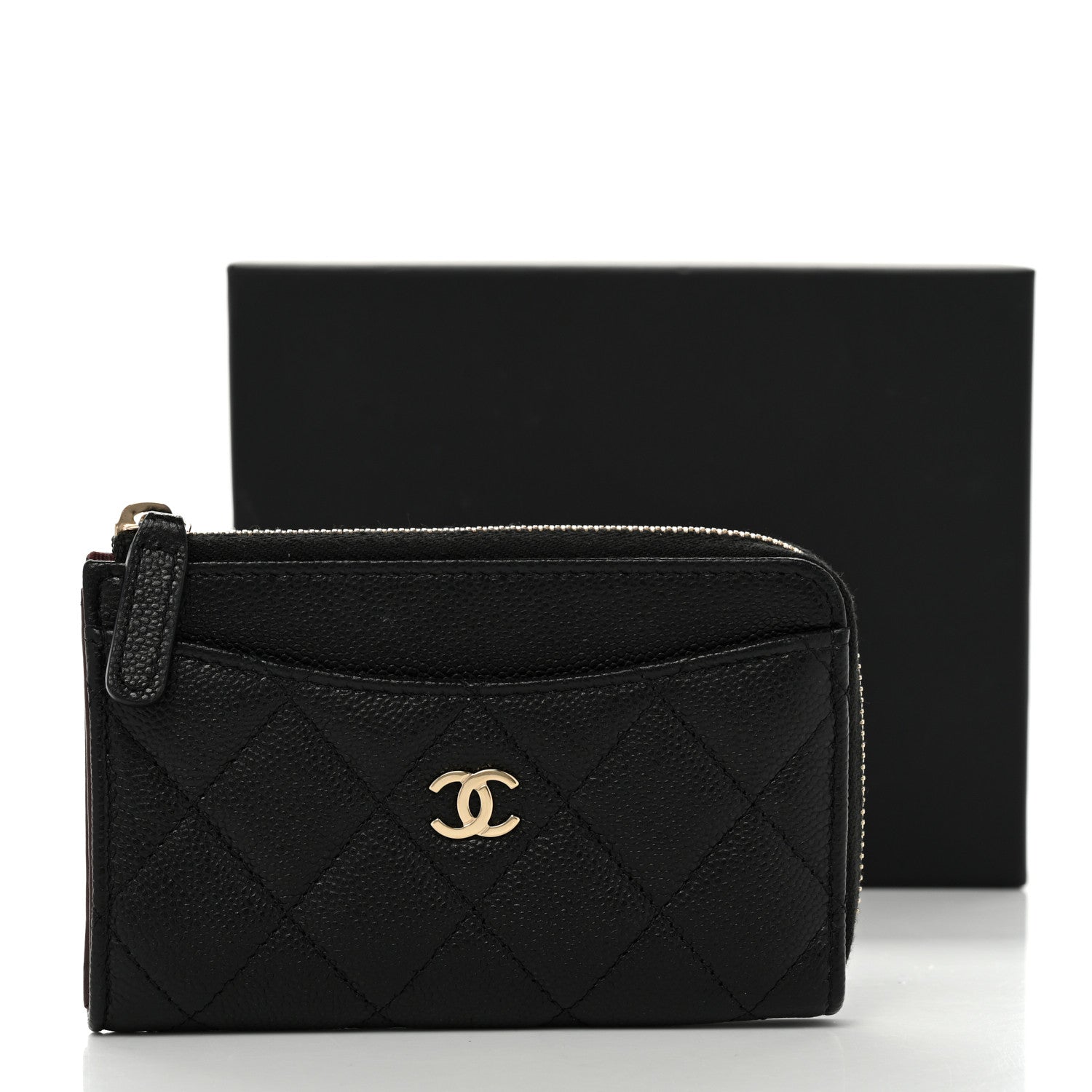 Chanel Caviar Quilted CC Zip Around Card Holder Black 14 of 15