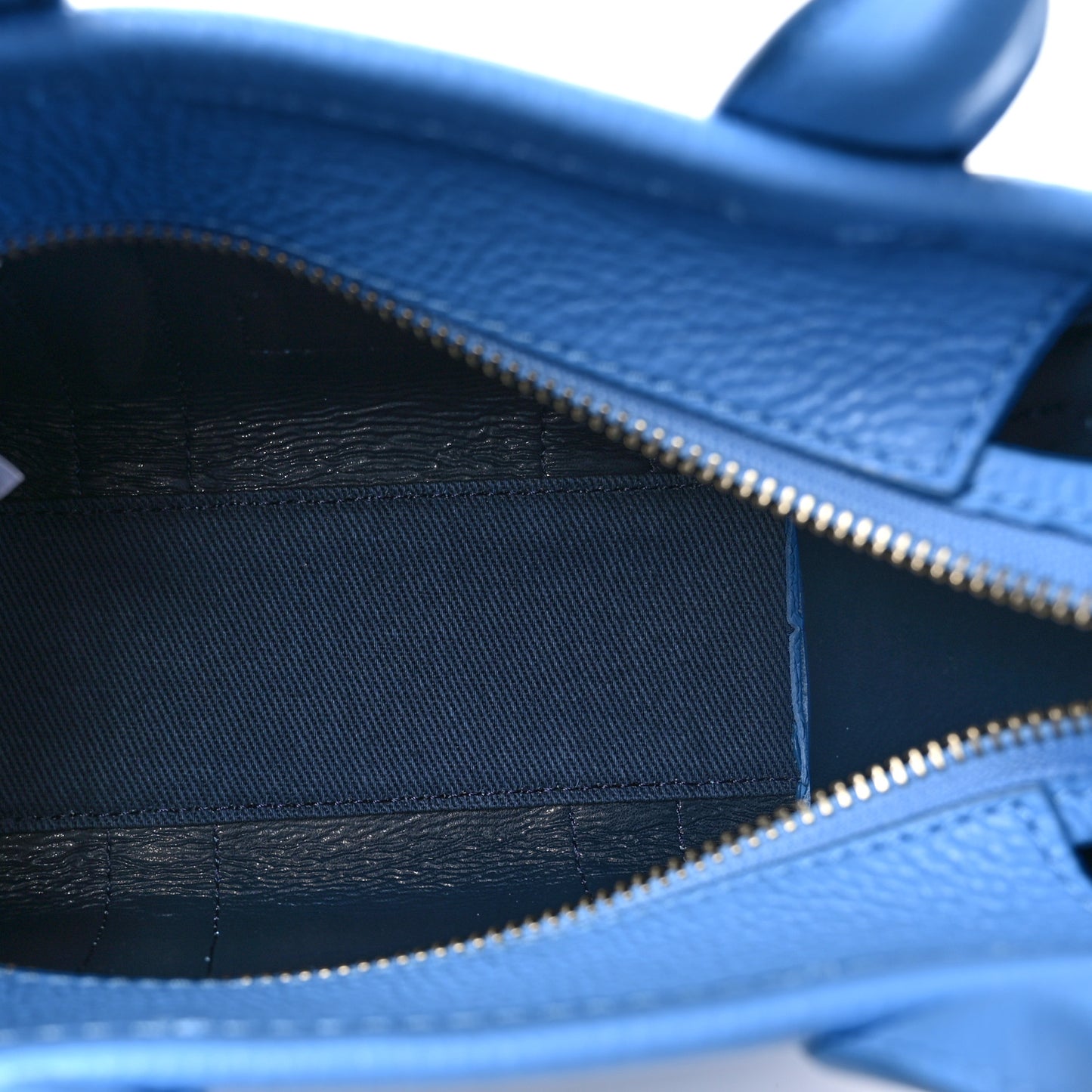 Grained Calfskin Mini The Tote Bag Spring Blue