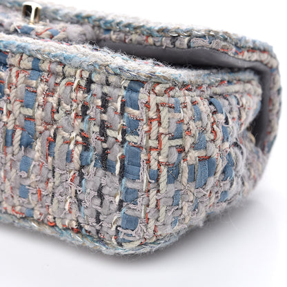 Chanel Tweed Quilted Mini Square Flap Bag Blue 10 of 11