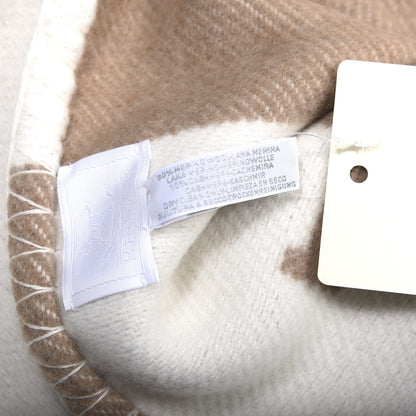 Hermes Wool Cashmere Avalon Baby Blanket Noisette Moyen White 4 of 4