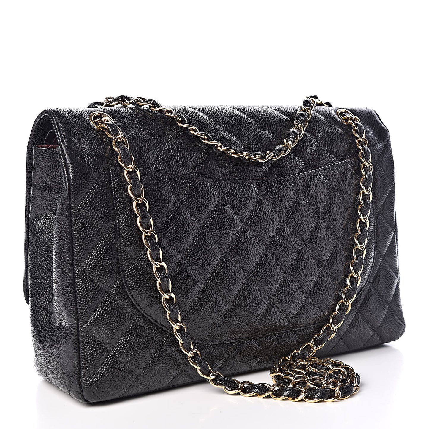 Caviar Quilted Maxi Double Flap Black