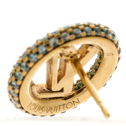 Louis Vuitton Metal Crystal Louise By Night Earrings Gold 5 of 5