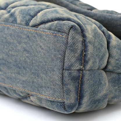 Saint Laurent Denim Quilted Toy Loulou Puffer Monogram Chain Satchel Rodeo Blue 7 of 11