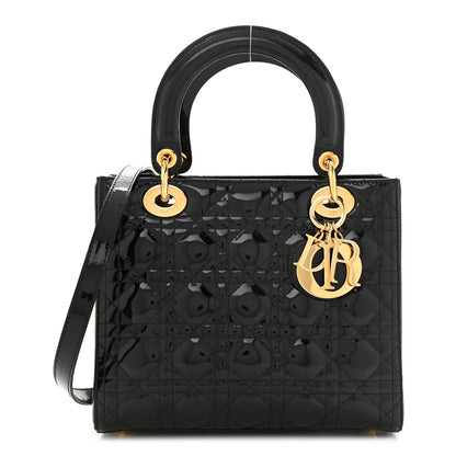 Christian Dior Patent Cannage Medium Lady Dior Black 1 of 14