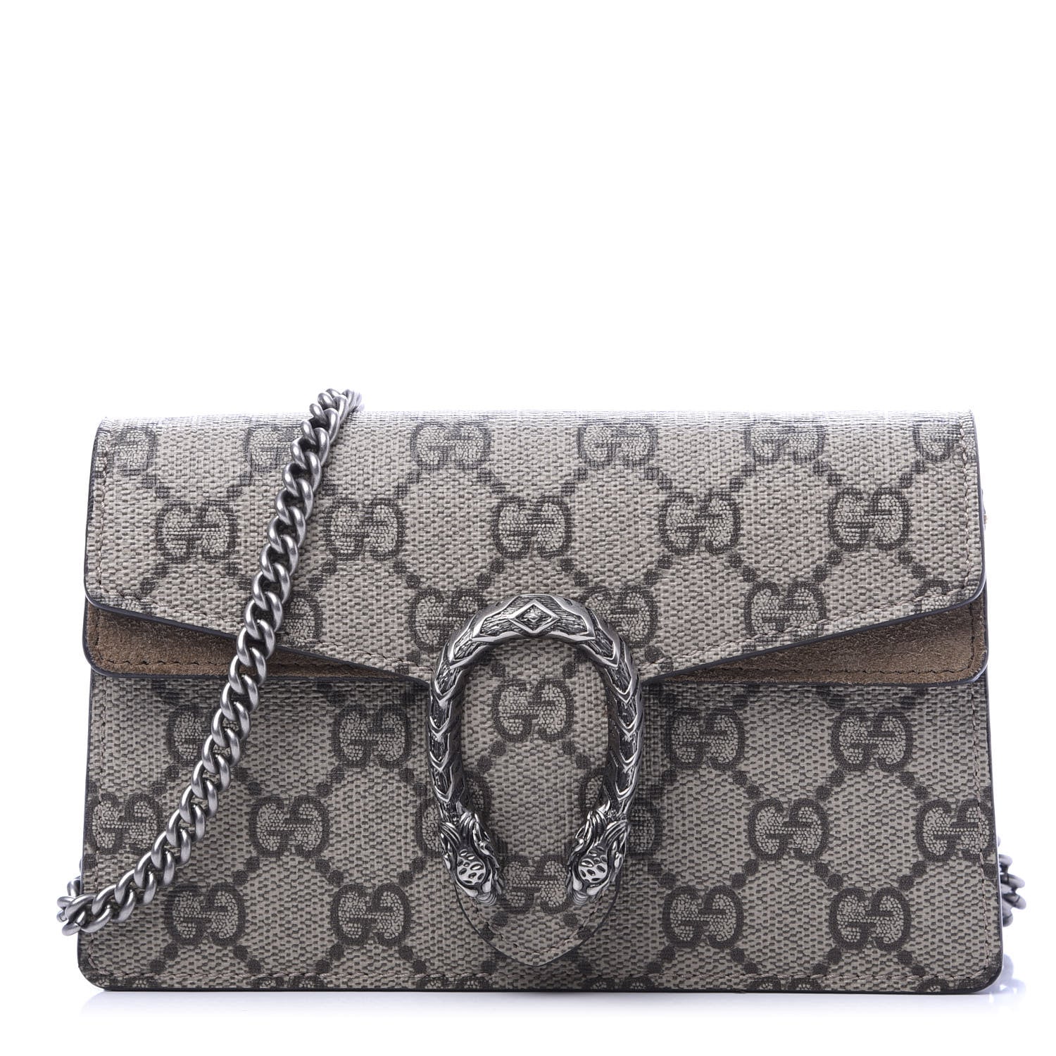 Gucci GG Supreme Monogram Super Mini Dionysus Shoulder Bag Taupe 1 of 8