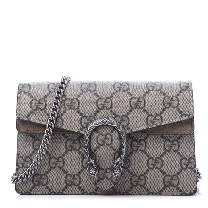 Gucci GG Supreme Monogram Super Mini Dionysus Shoulder Bag Taupe 1 of 8
