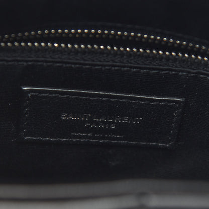 Saint Laurent Lambskin Quilted Medium Loulou Puffer Monogram Chain Satchel Black 6 of 9