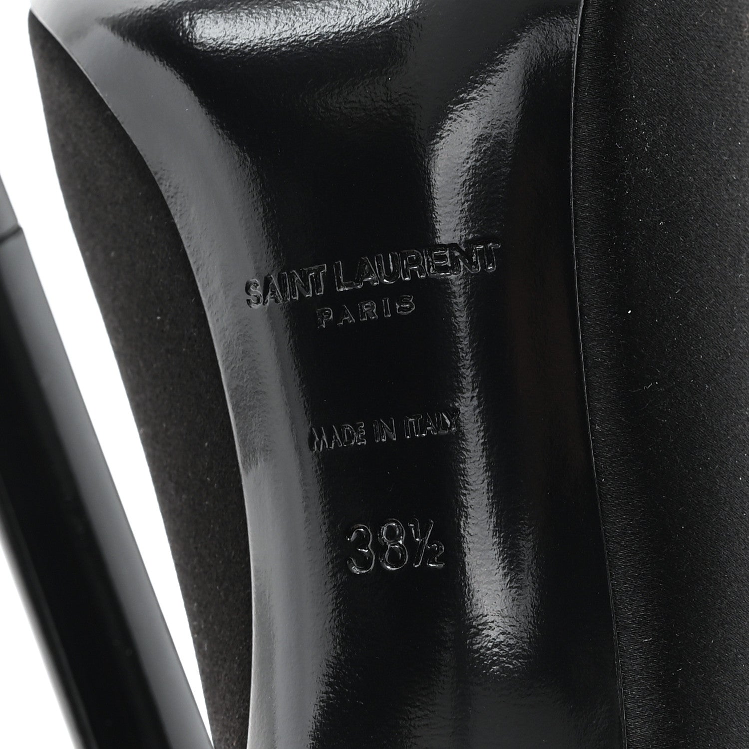 Saint Laurent Raso Regale Raven 110 Slingback Pumps 38.5 Black 7 of 10