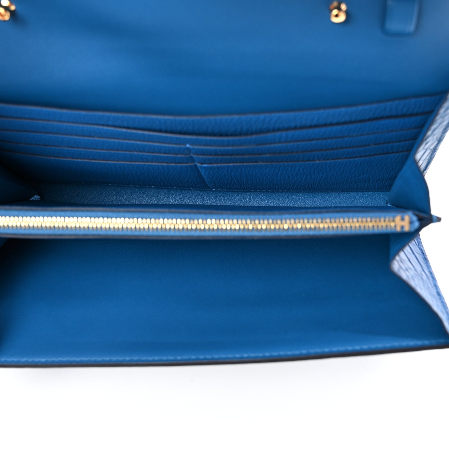Matte Alligator Constance Long Wallet To Go Bleu Zellige