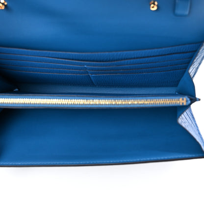 Hermes Matte Alligator Constance Long Wallet To Go Bleu Zellige 5 of 13