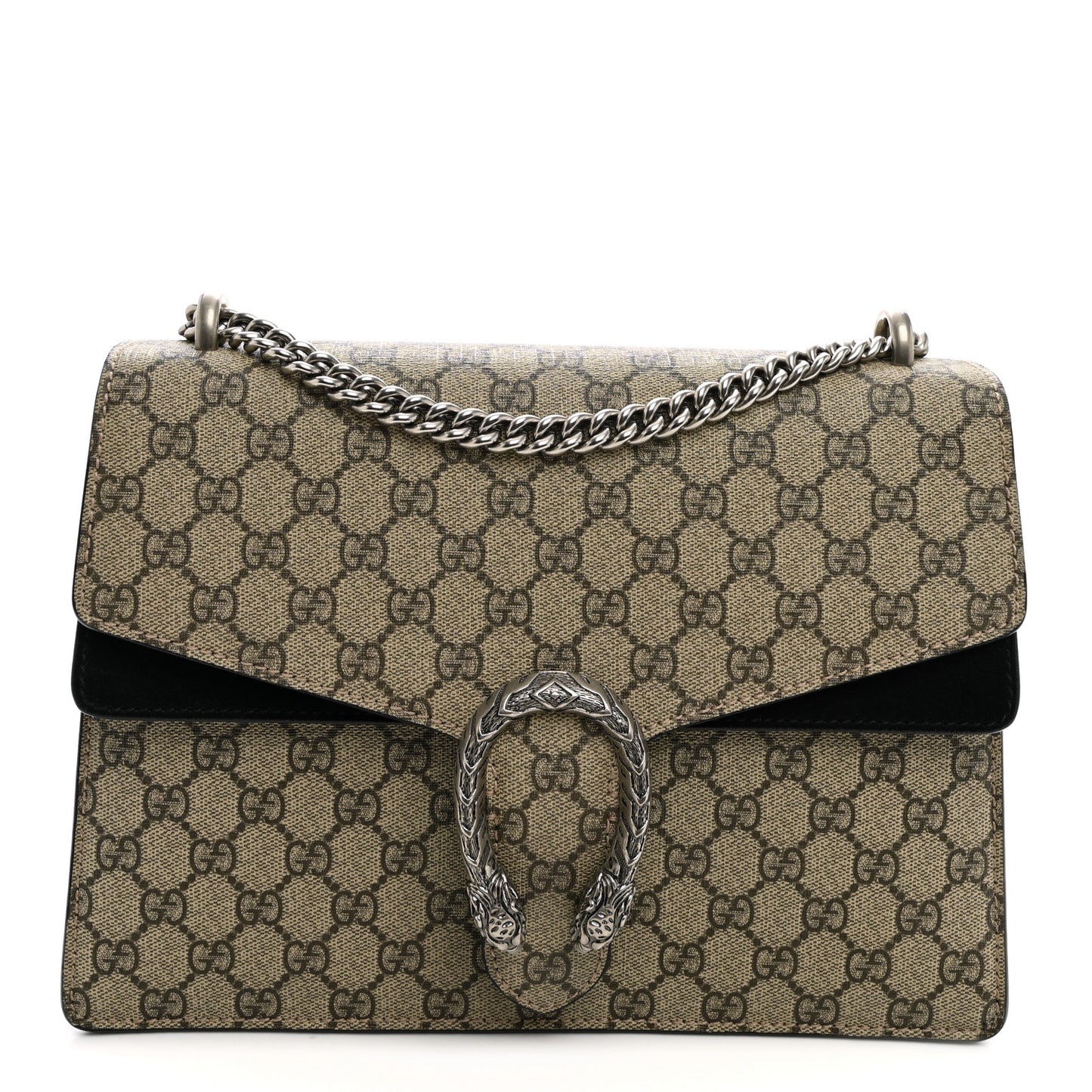 GG Supreme Monogram Medium Dionysus Shoulder Bag Black