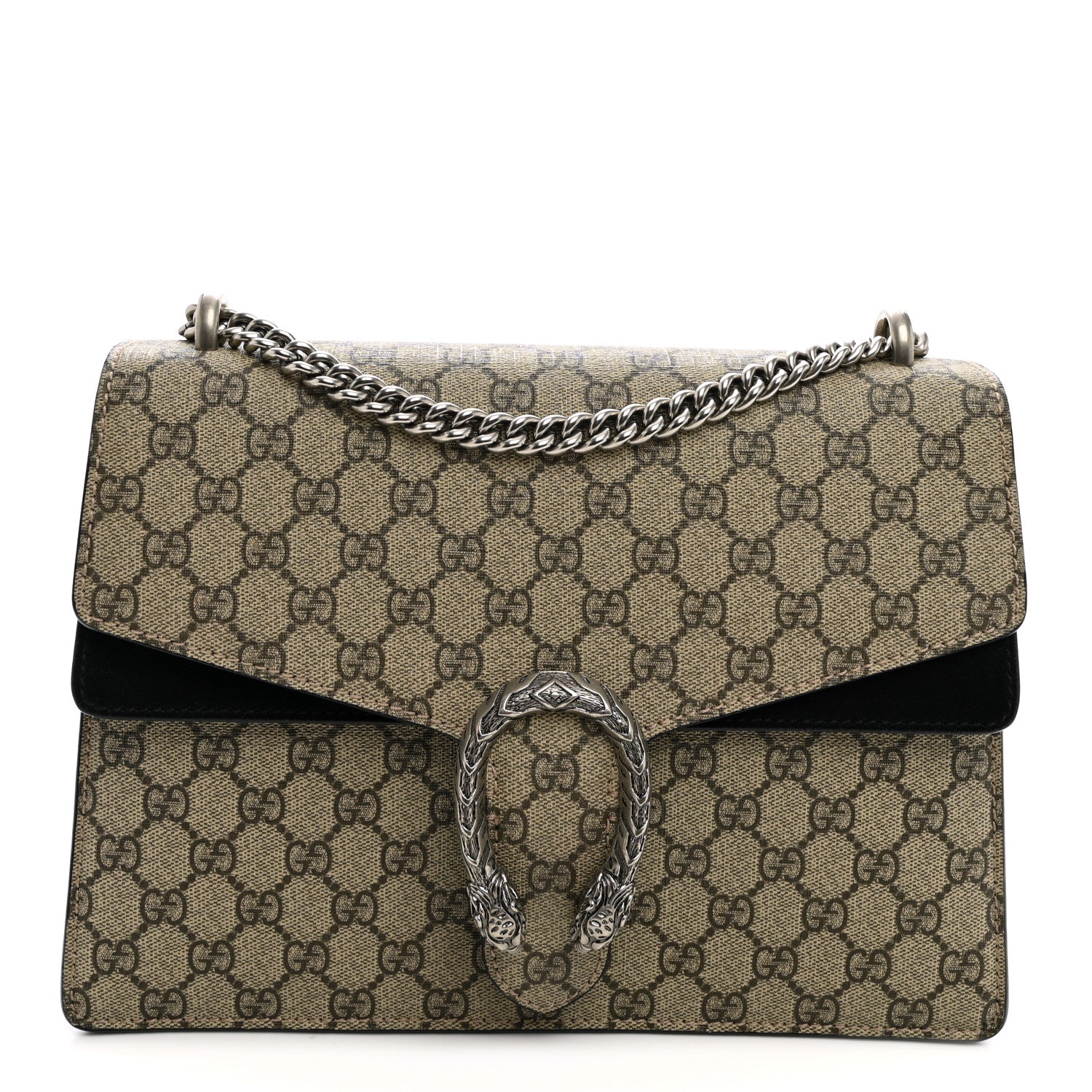 Gucci GG Supreme Monogram Medium Dionysus Shoulder Bag Black 1 of 12