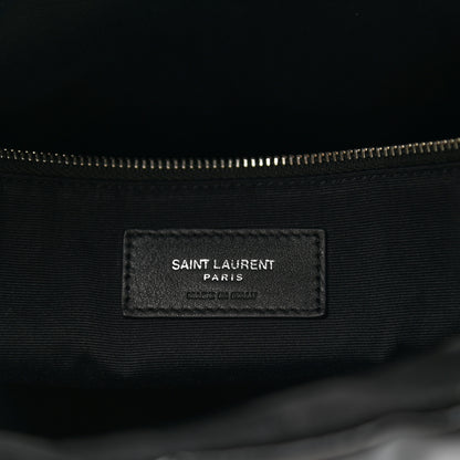 Saint Laurent Patent Lambskin Quilted Medium Loulou Puffer Monogram Chain Satchel Black 6 of 11