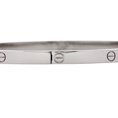 Cartier 18K White Gold Small LOVE Bracelet 19 5 of 8
