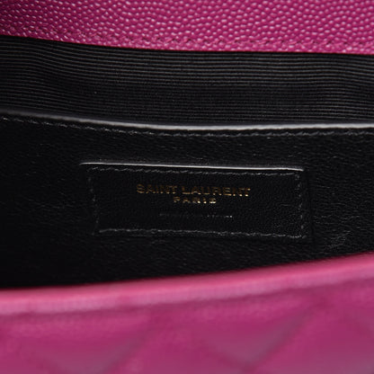Saint Laurent Grain De Poudre Medium Tri-Quilt Monogram Satchel Purple 8 of 9