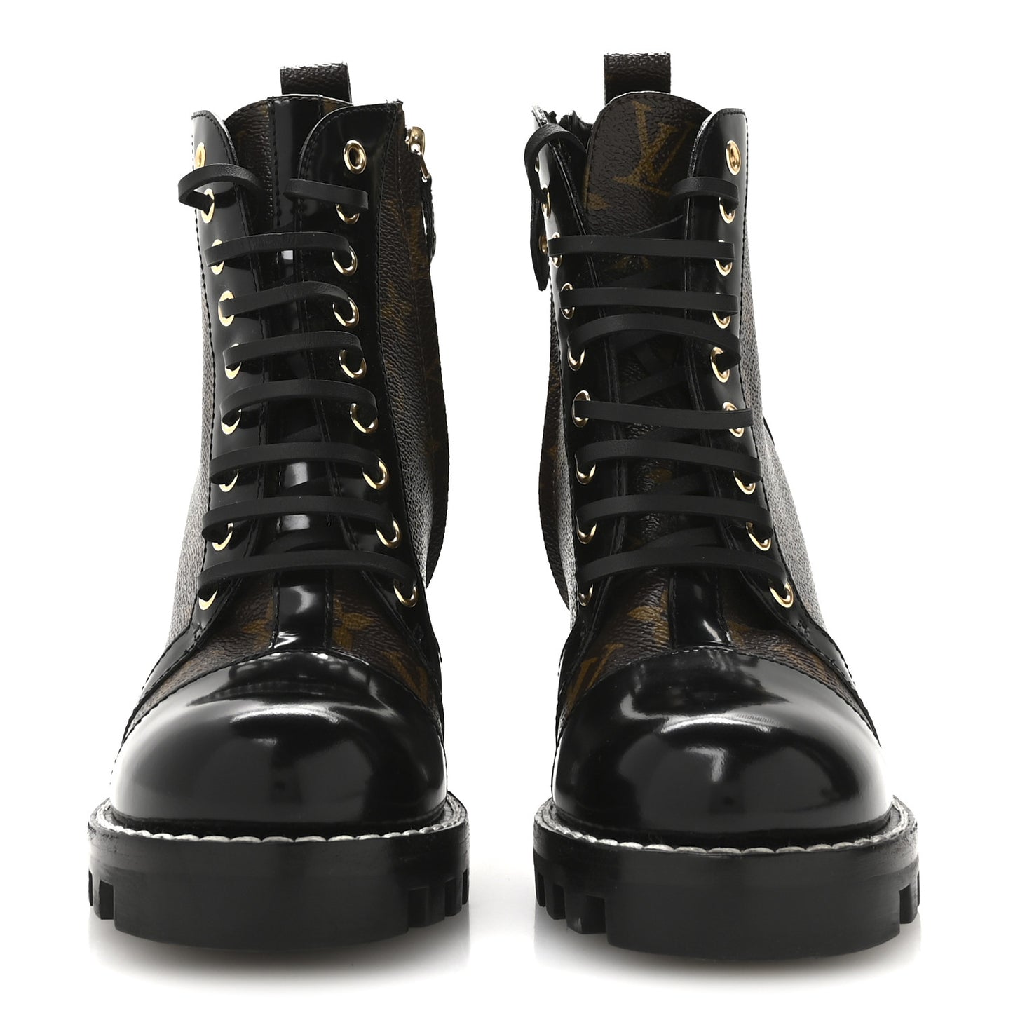 Patent Calfskin Monogram Star Trail Ankle Boots 36.5 Black