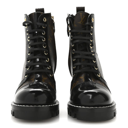 Louis Vuitton Patent Calfskin Monogram Star Trail Ankle Boots 36.5 Black 3 of 8