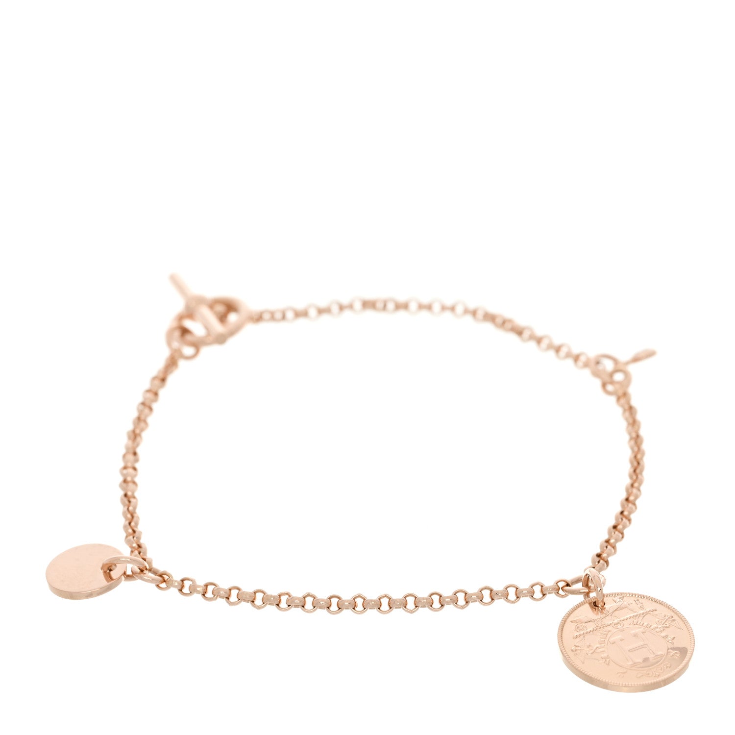 Hermes 18K Rose Gold Diamond PM Ex-Libris Bracelet ST 1 of 4