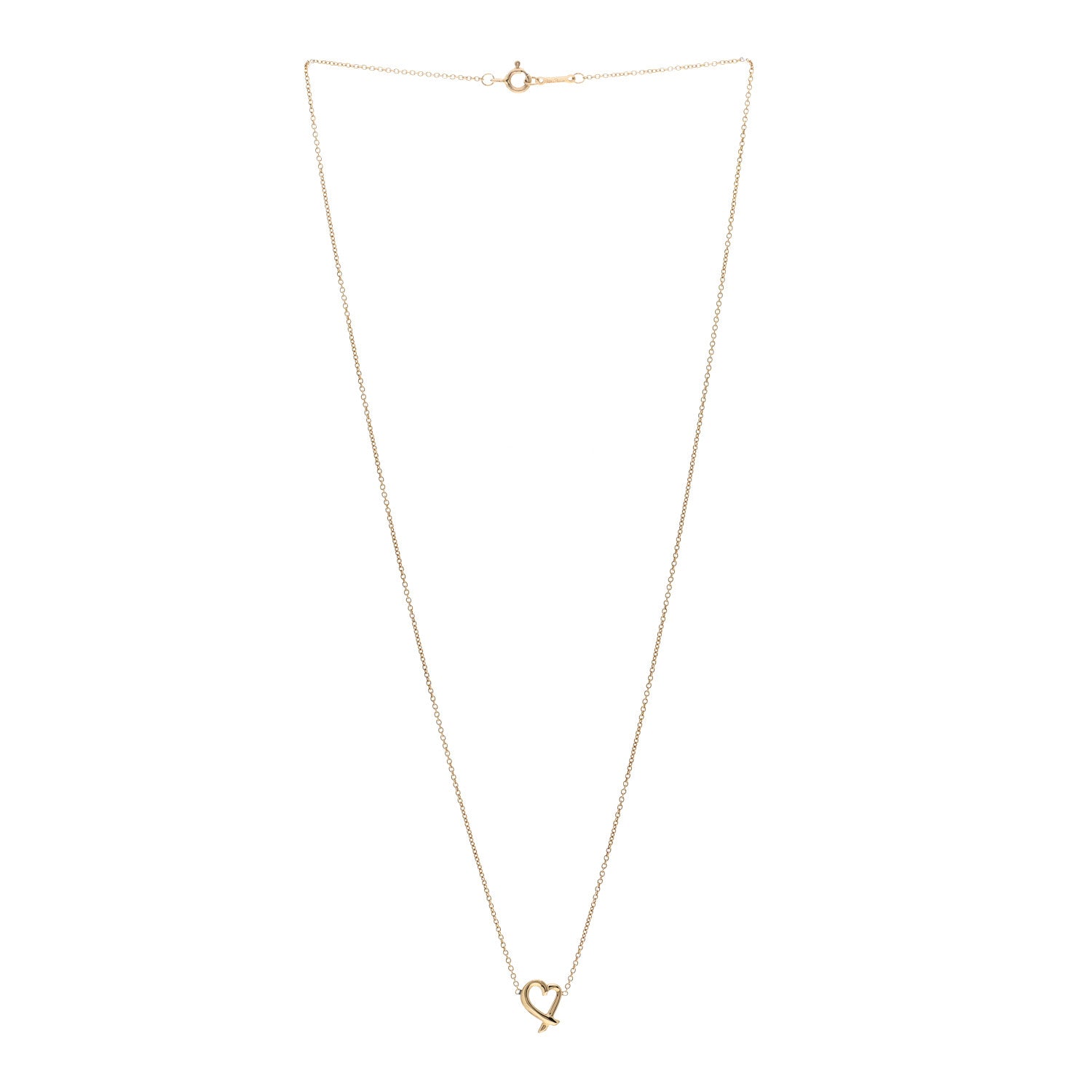 Tiffany 18K Yellow Gold Mini Paloma Picasso Loving Heart Pendant Necklace 3 of 4
