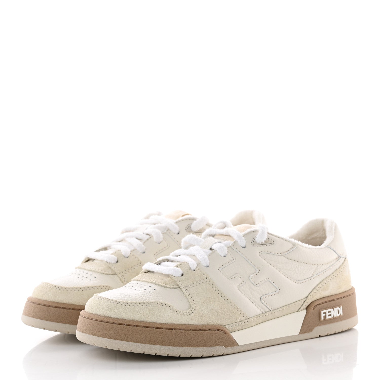 Fendi Suede Vitello Fendi Match Low Top Sneakers 40 Ice Fendi White 3 of 13