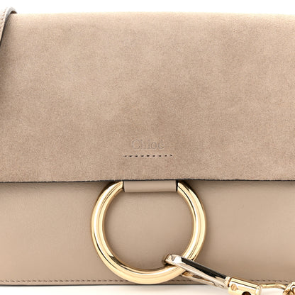 Chloe Suede Calfskin Small Faye Shoulder Bag Motty Grey 8 of 12
