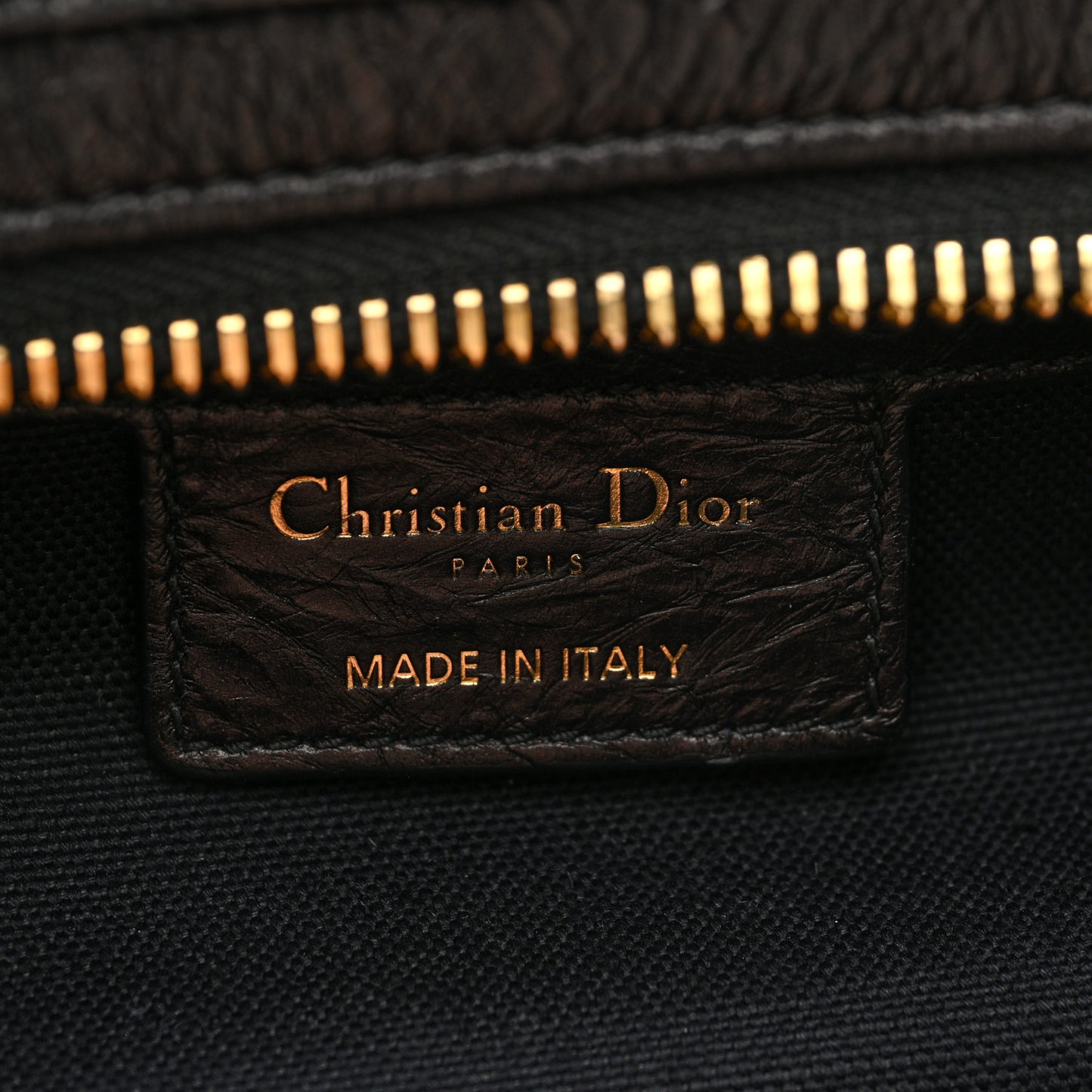 Crinkled Calfskin Macrocannage Medium D-Journey Bag Black