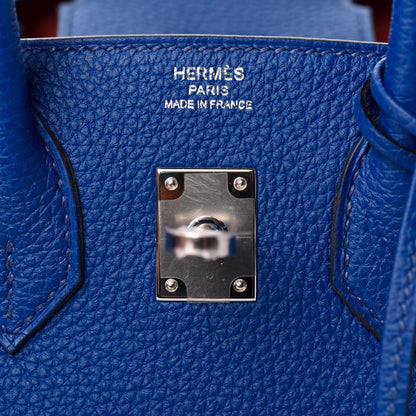 Hermes Togo Verso Birkin 25 Bleu Royal Capucine 24 of 35