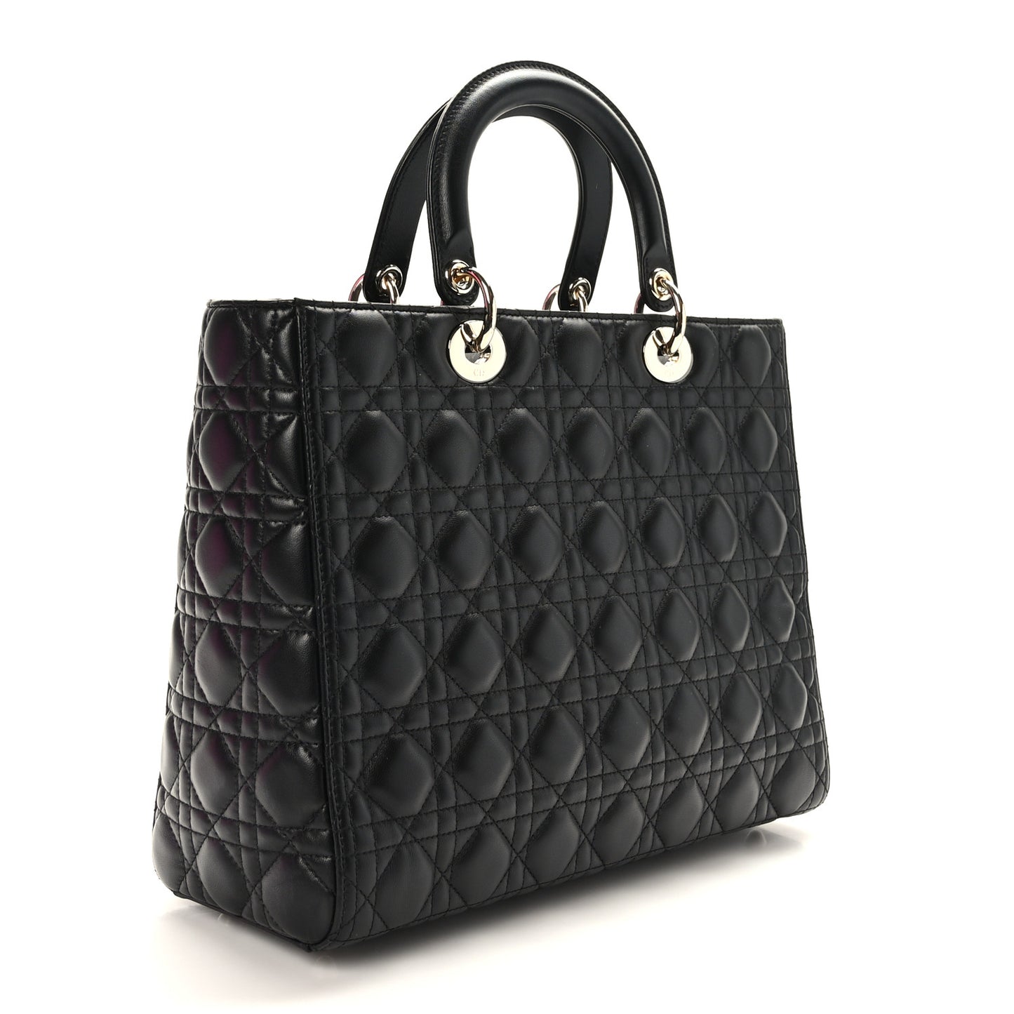 Lambskin Cannage Large Lady Dior Black