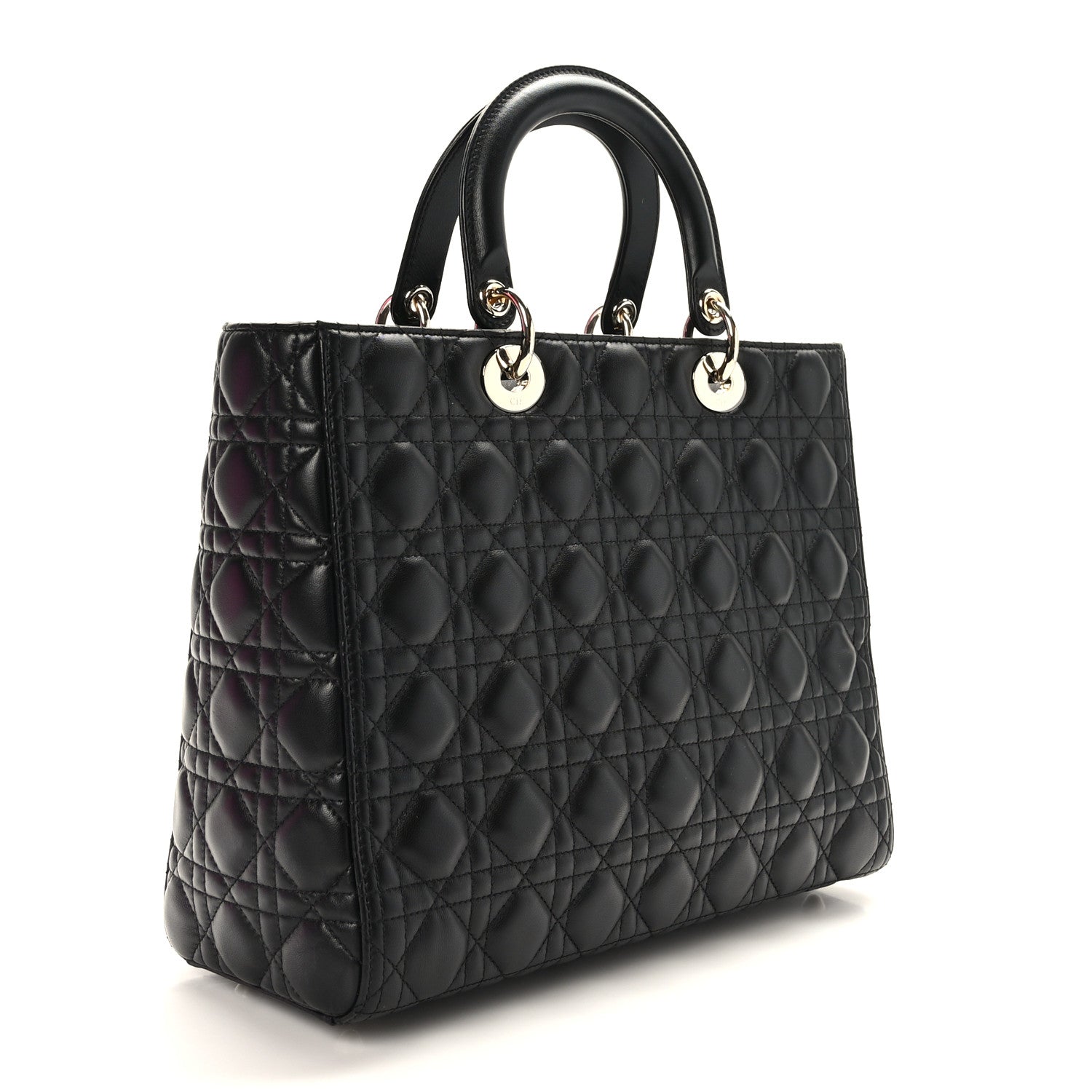 Christian Dior Lambskin Cannage Large Lady Dior Black 3 of 8