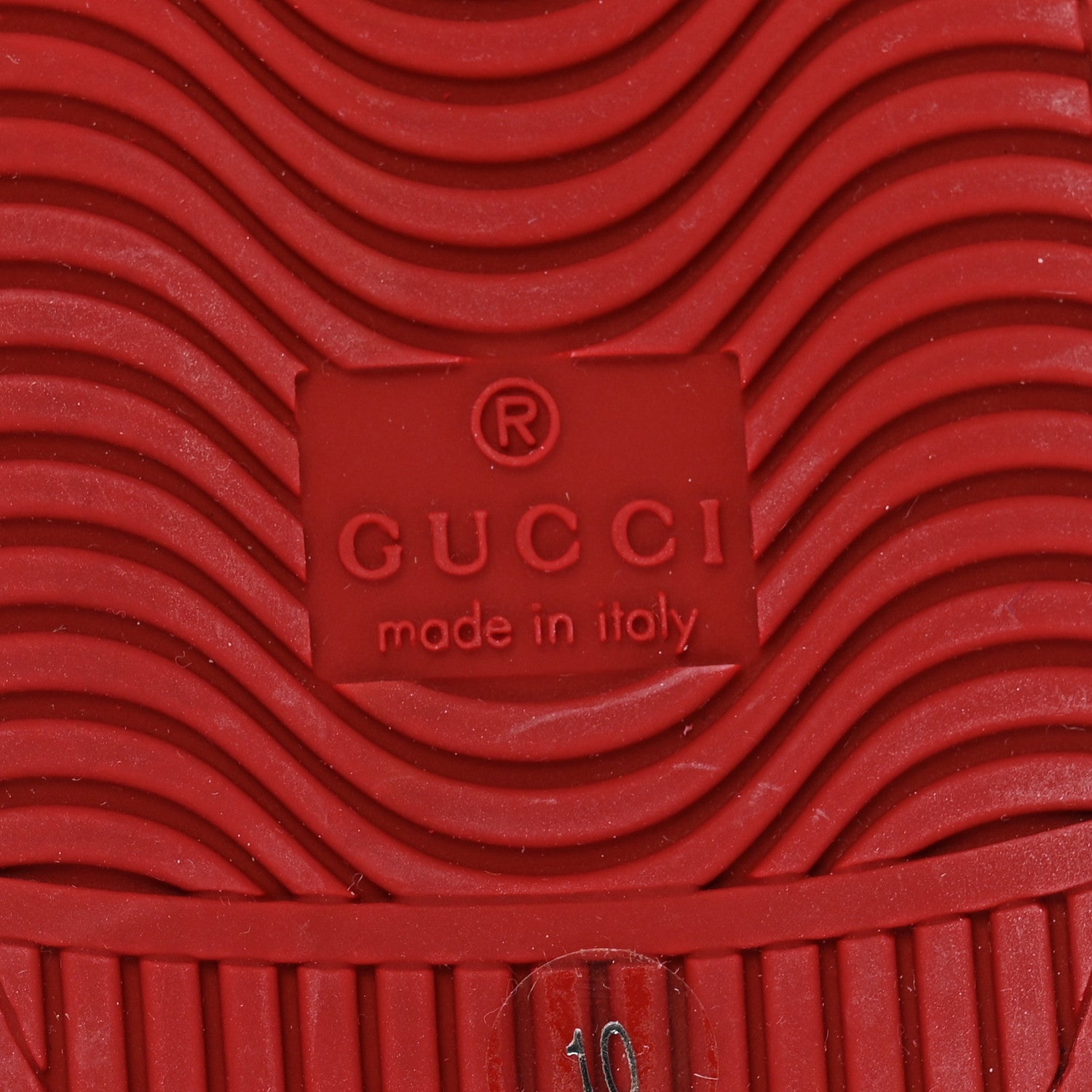 Gucci Calfskin Miro Soft Interlocking G Perforated Mens Ace Sneakers 10 Hibiscus Red Red Vintage 7 of 13