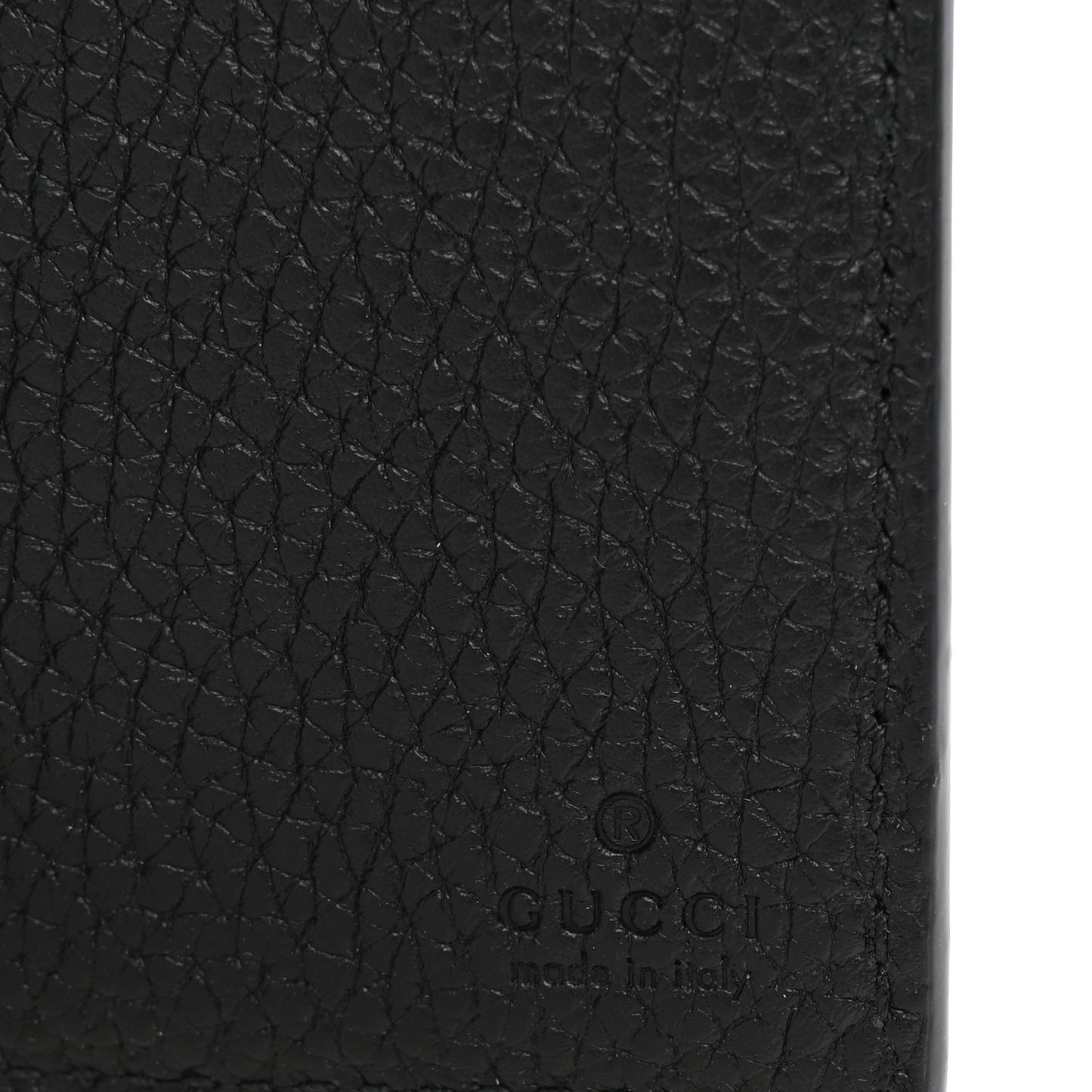 Piuma Calfskin Jumbo GG Embossed Card Case Black