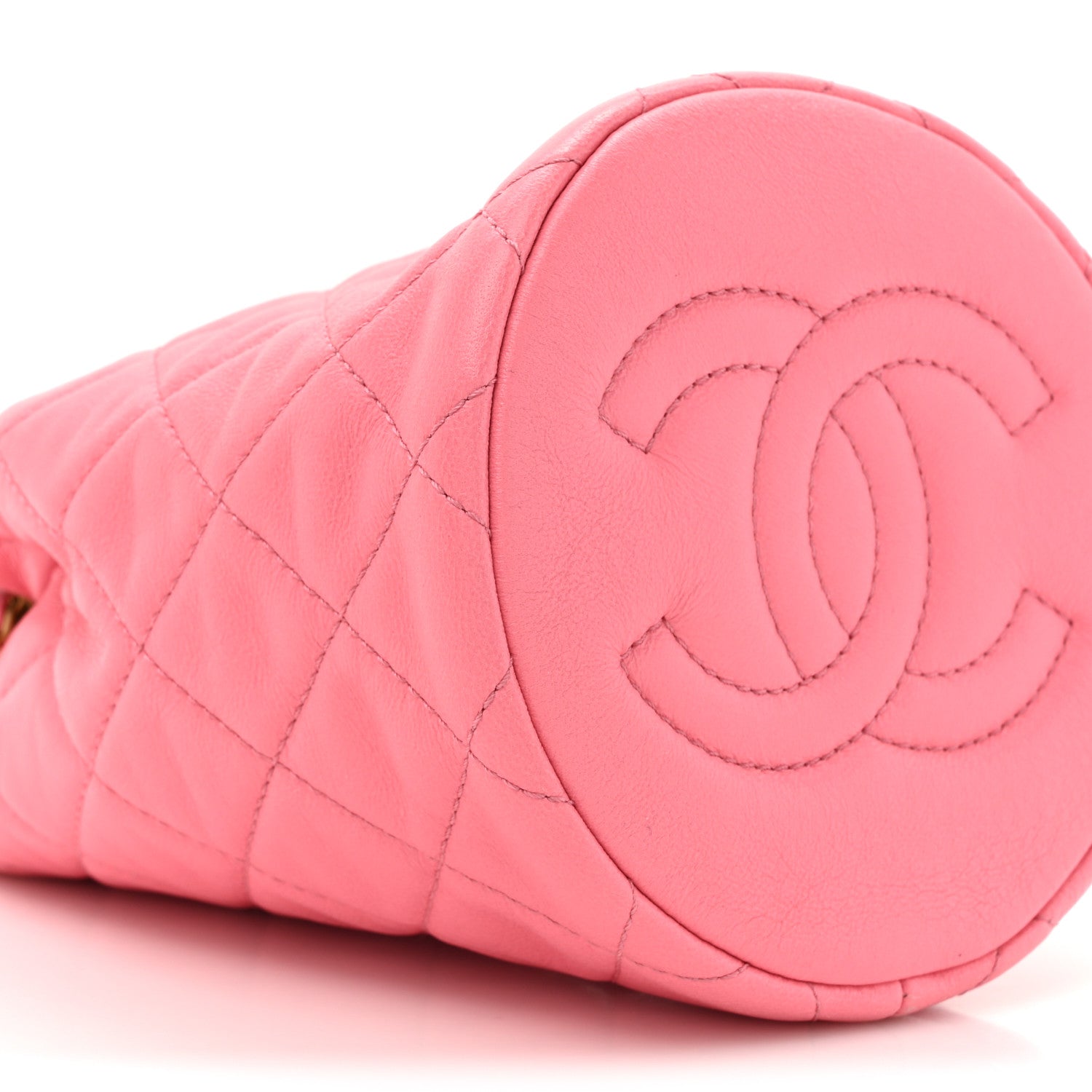 Chanel Lambskin Quilted Pearl Crush Drawstring Bag Pink 10 of 12