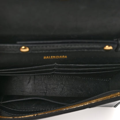 Balenciaga Shiny Box Calfskin Hourglass Chain Bag Black 5 of 9