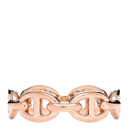 Hermes 18K Rose Gold PM Chaine D'Ancre Enchainee Ring 55 7.25 1 of 7