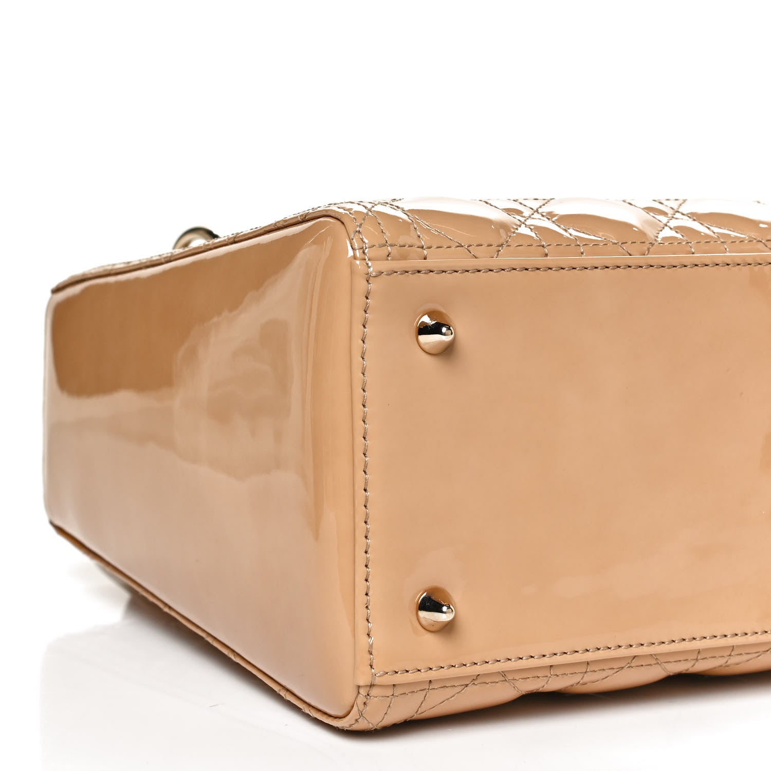 Christian Dior Patent Cannage Medium Lady Dior Beige 9 of 12