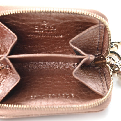 Gucci Metallic Pebbled Calfskin Soho Coin Purse Key Ring Pink 3 of 5