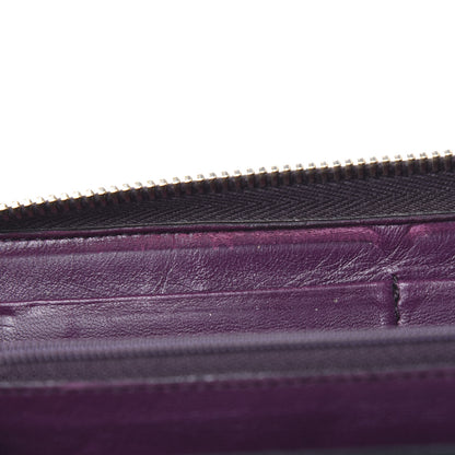 Saint Laurent Patent Y Mail Zip Around Wallet Purple 6 of 6