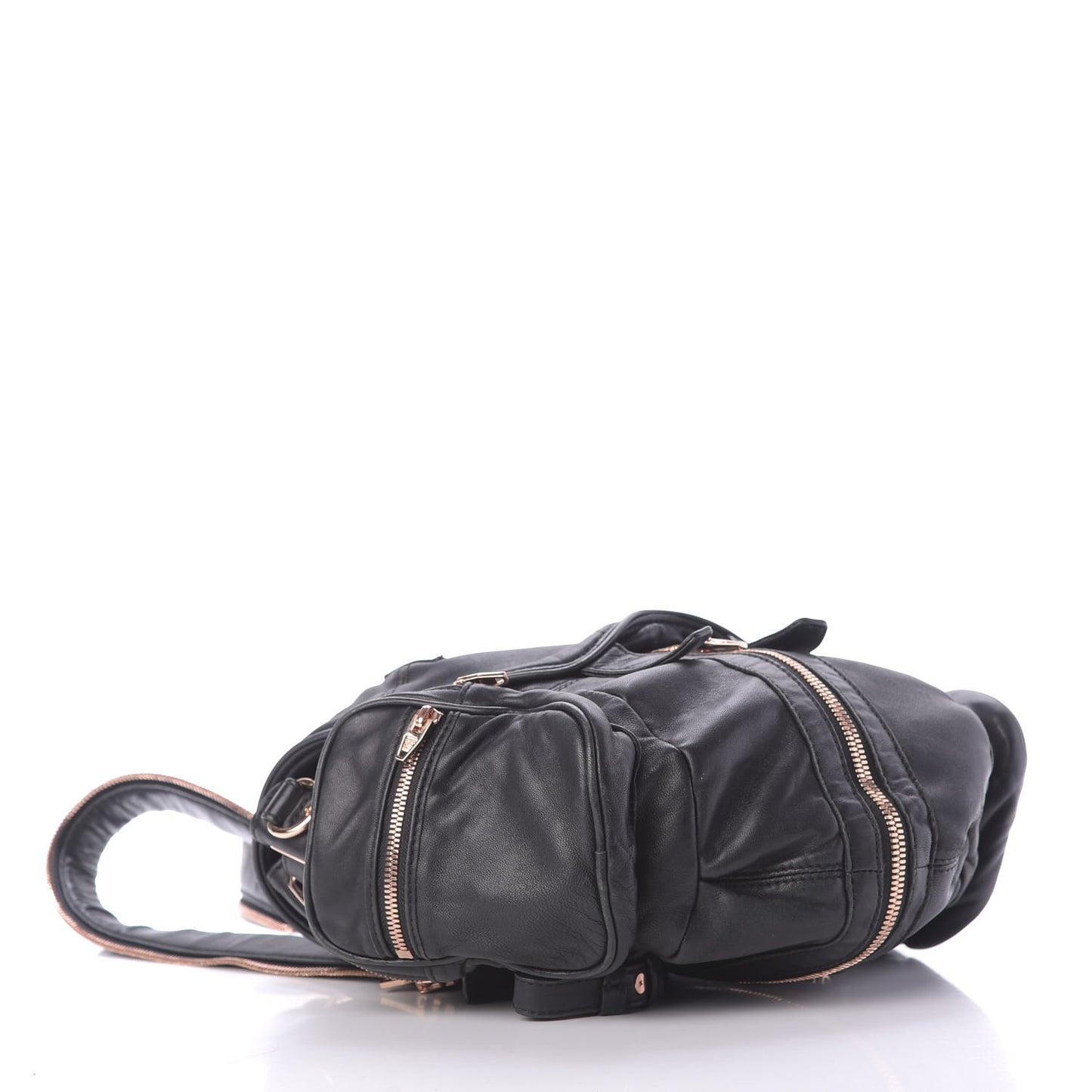 Lambskin Marti Backpack Bag Washed Black Rose Gold Hardware