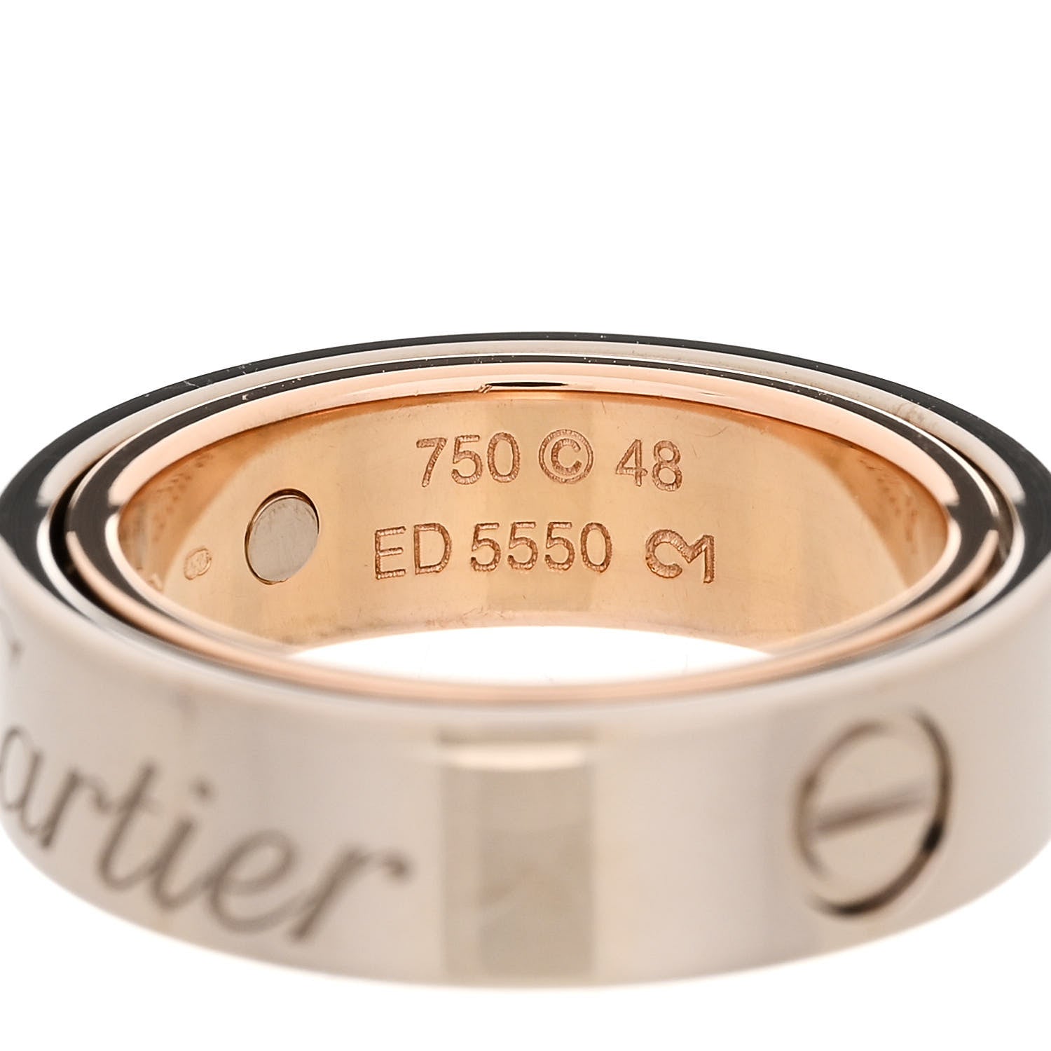 Cartier 18K White Pink Gold 5.5mm Astro LOVE Ring 48 4.5 4 of 4