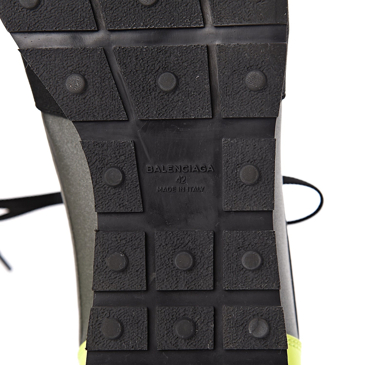 Balenciaga Mesh Calfskin Womens Race Runner Sneakers 42 Black Gris Jaune Fluo 8 of 13